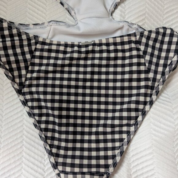 Abercrombie & Fitch Gingham Cutout One-Piece Swimsuit Size XS Black & White - Picture 8 of 16